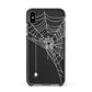 White Spiders Web with Transparent Background Apple iPhone Xs Max Impact Case Black Edge on Black Phone