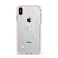 White Spiders Web with Transparent Background Apple iPhone Xs Max Impact Case Pink Edge on Silver Phone