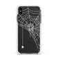 White Spiders Web with Transparent Background Apple iPhone Xs Max Impact Case White Edge on Black Phone