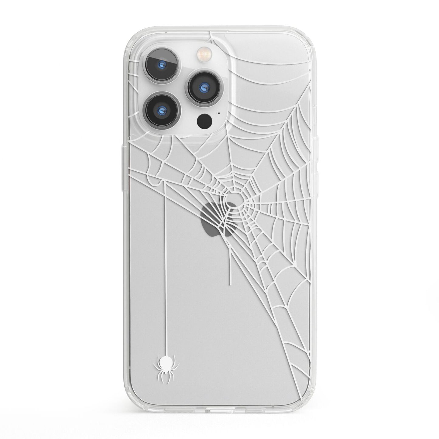 White Spiders Web with Transparent Background iPhone 13 Pro Clear Bumper Case