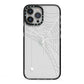 White Spiders Web with Transparent Background iPhone 13 Pro Max Black Impact Case on Silver phone