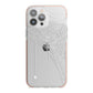 White Spiders Web with Transparent Background iPhone 13 Pro Max TPU Impact Case with Pink Edges