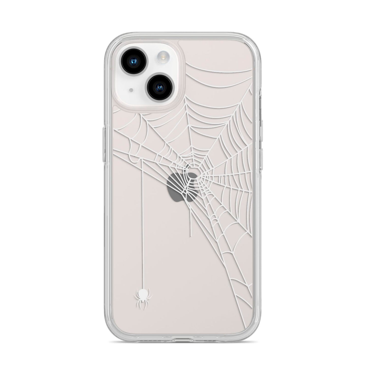 White Spiders Web with Transparent Background iPhone 14 Clear Tough Case Starlight