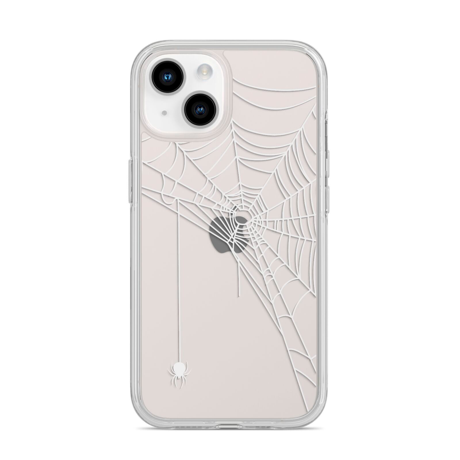 White Spiders Web with Transparent Background iPhone 14 Clear Tough Case Starlight