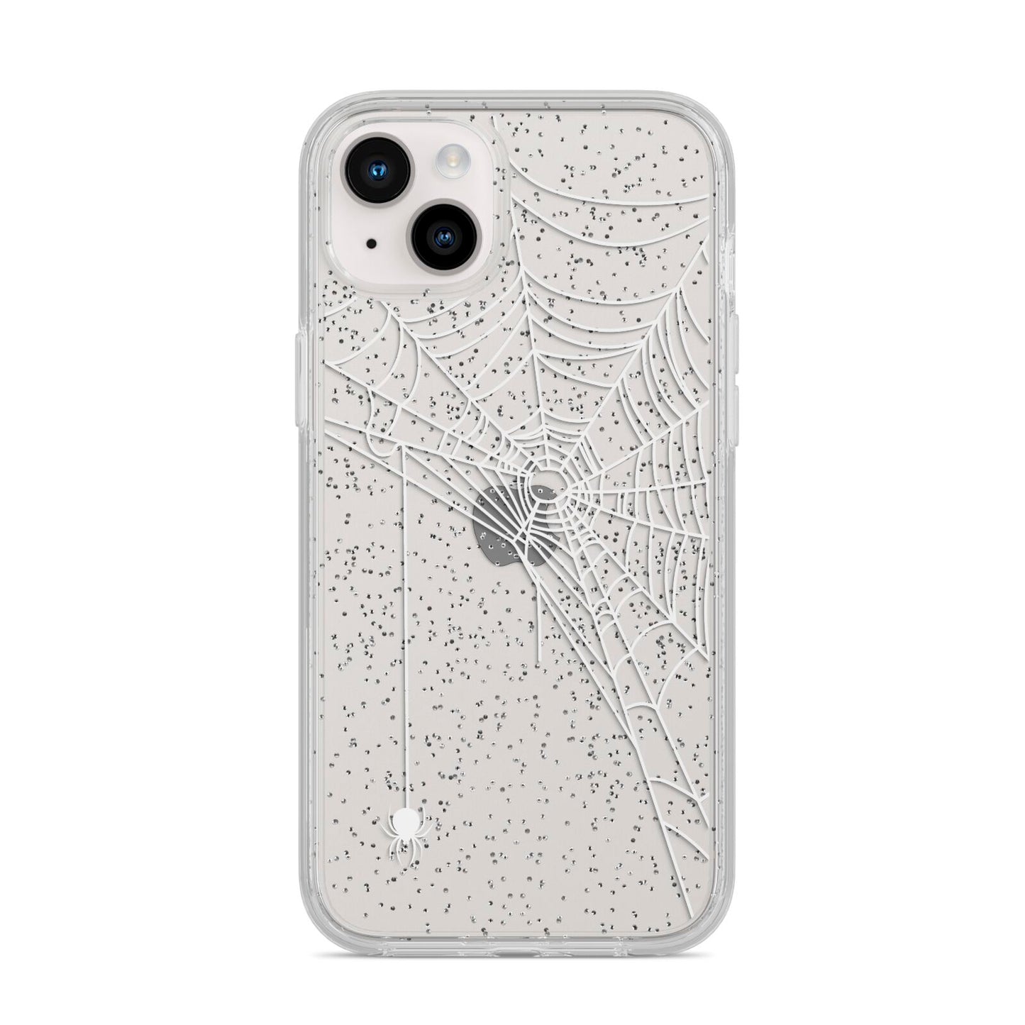 White Spiders Web with Transparent Background iPhone 14 Plus Glitter Tough Case Starlight