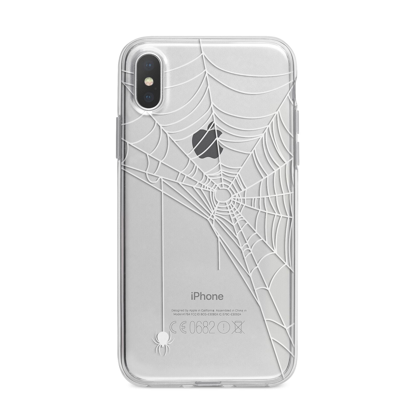 White Spiders Web with Transparent Background iPhone X Bumper Case on Silver iPhone Alternative Image 1