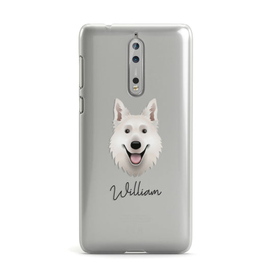 White Swiss Shepherd Dog Personalised Nokia Case