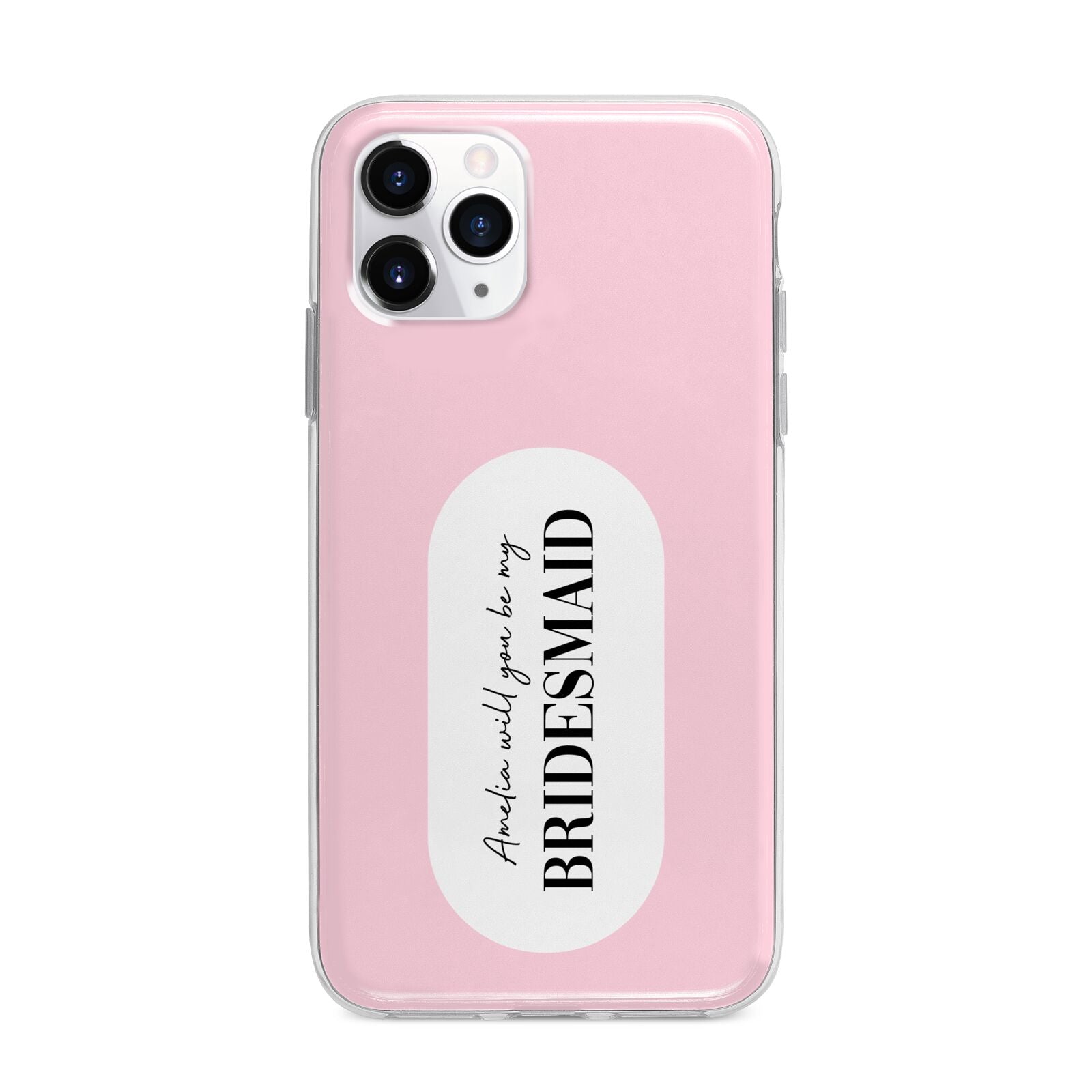 Will You Be My Bridesmaid Apple iPhone 11 Pro Max in Silver with Bumper Case