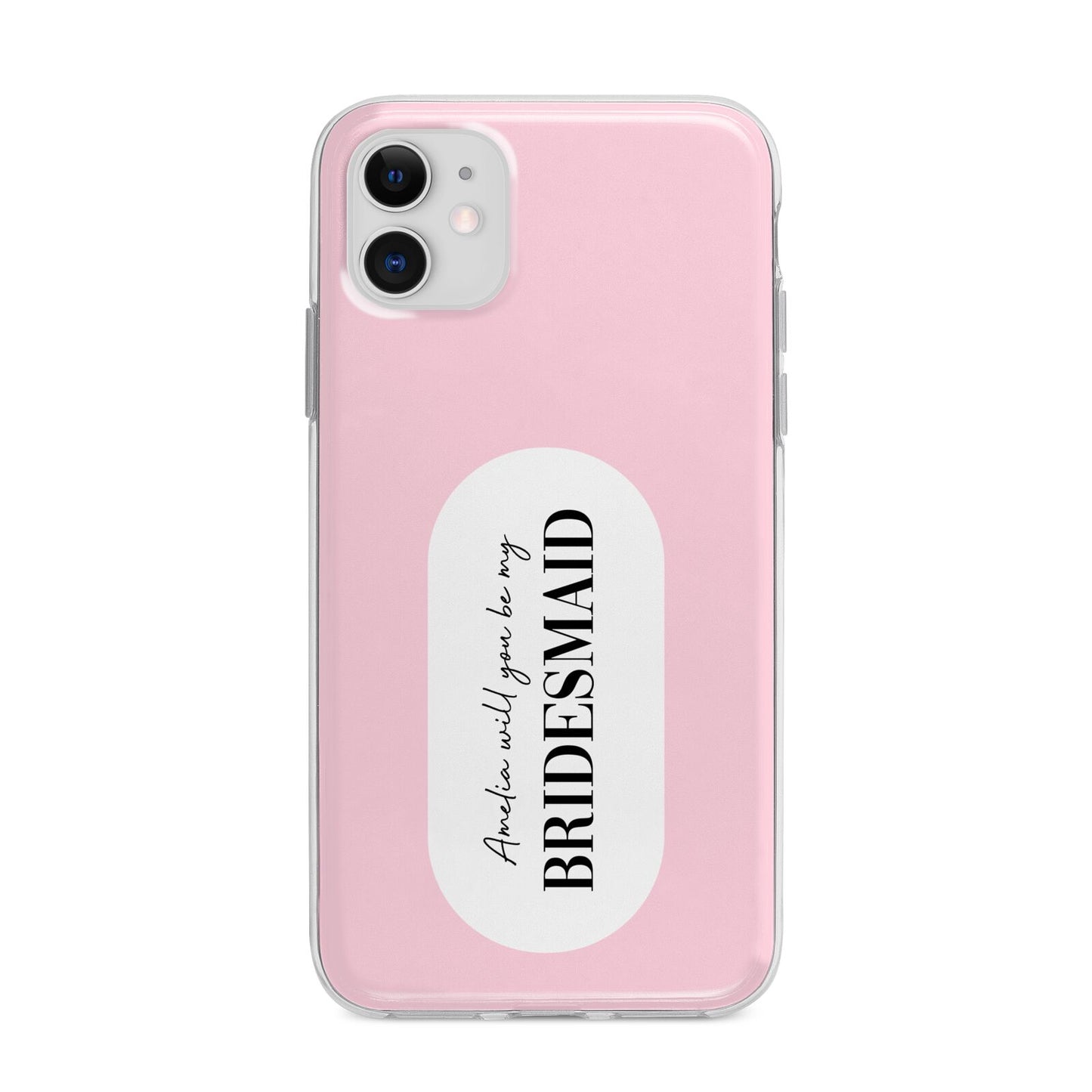 Will You Be My Bridesmaid Apple iPhone 11 in White with Bumper Case