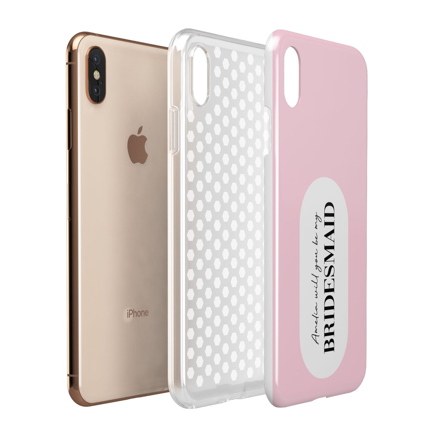 Will You Be My Bridesmaid Apple iPhone Xs Max 3D Tough Case Expanded View