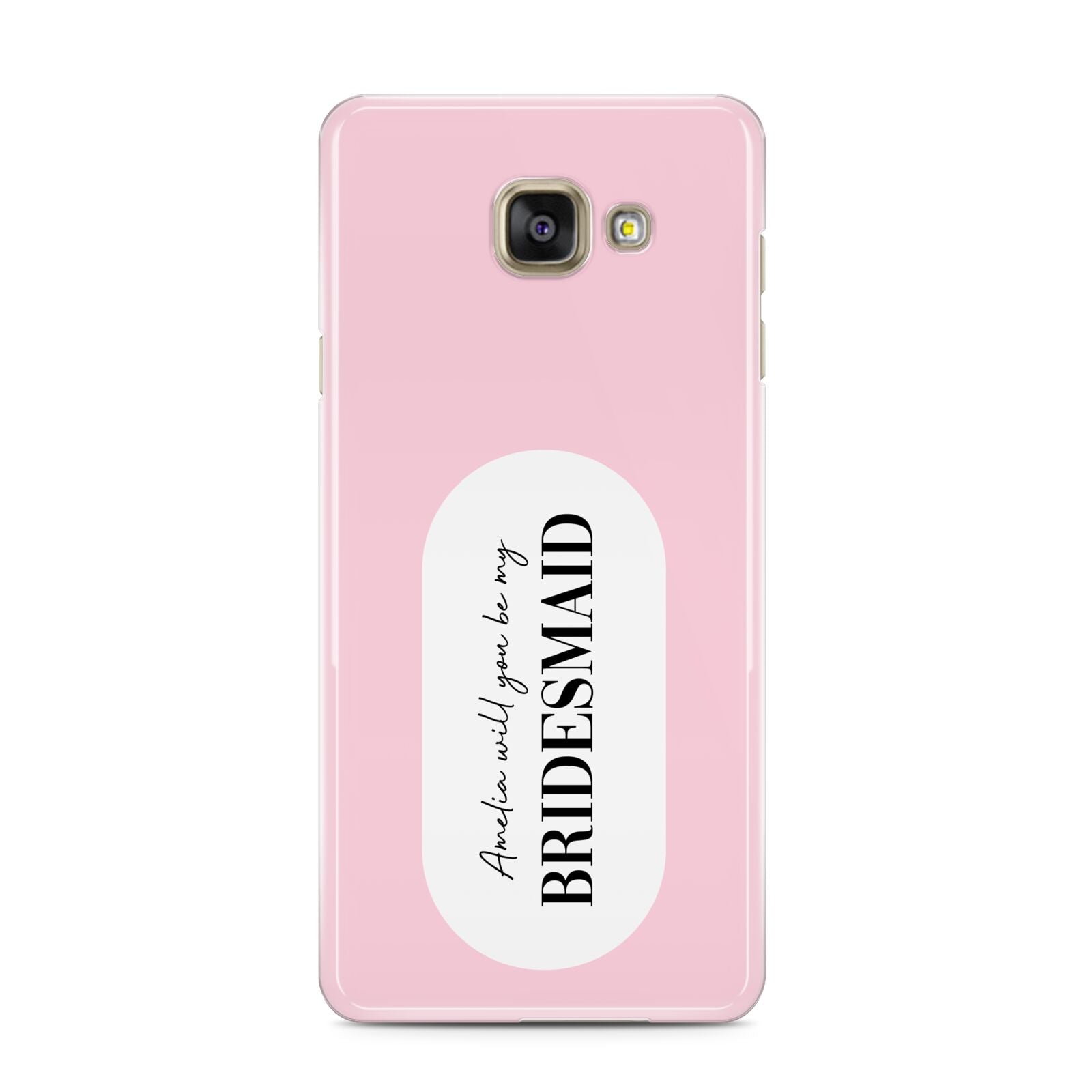 Will You Be My Bridesmaid Samsung Galaxy A3 2016 Case on gold phone