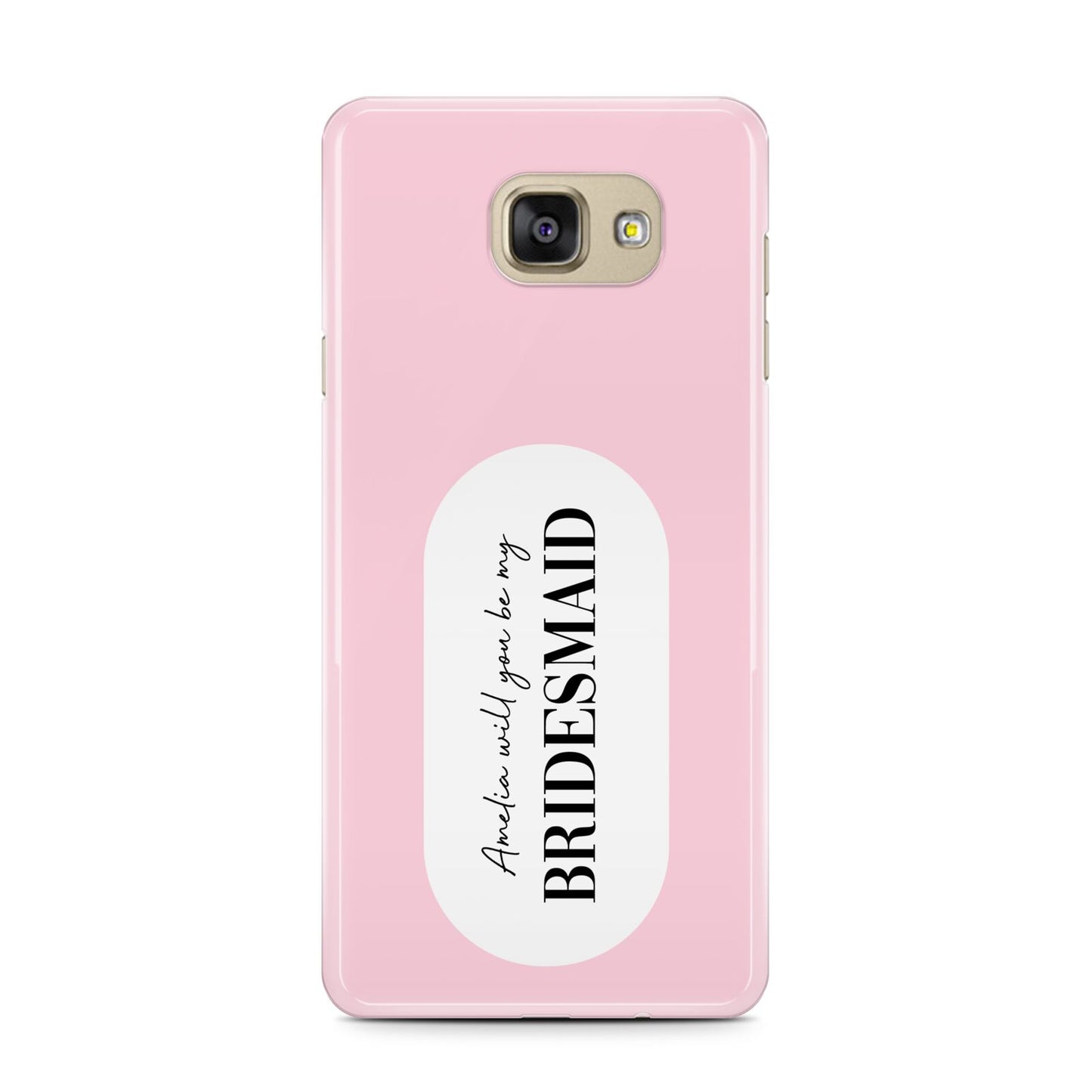 Will You Be My Bridesmaid Samsung Galaxy A7 2016 Case on gold phone