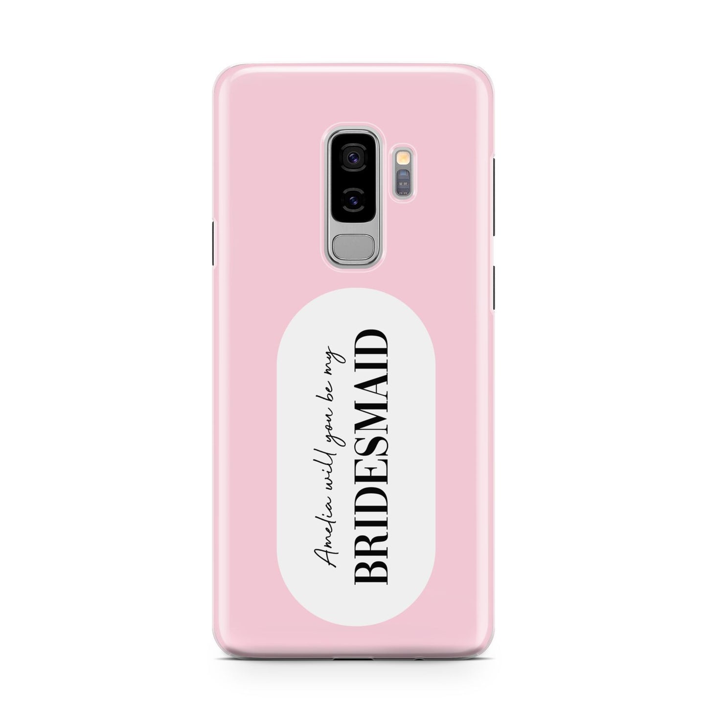 Will You Be My Bridesmaid Samsung Galaxy S9 Plus Case on Silver phone