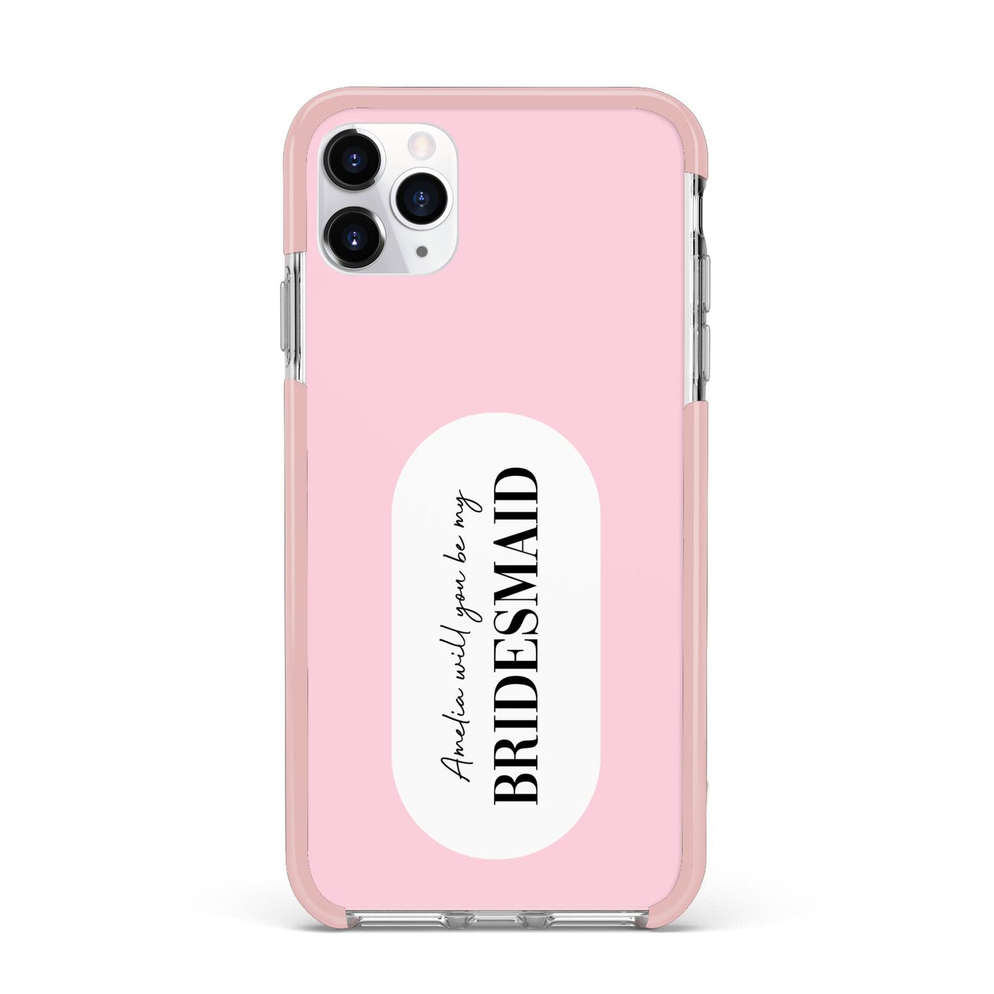 Will You Be My Bridesmaid iPhone 11 Pro Max Impact Pink Edge Case
