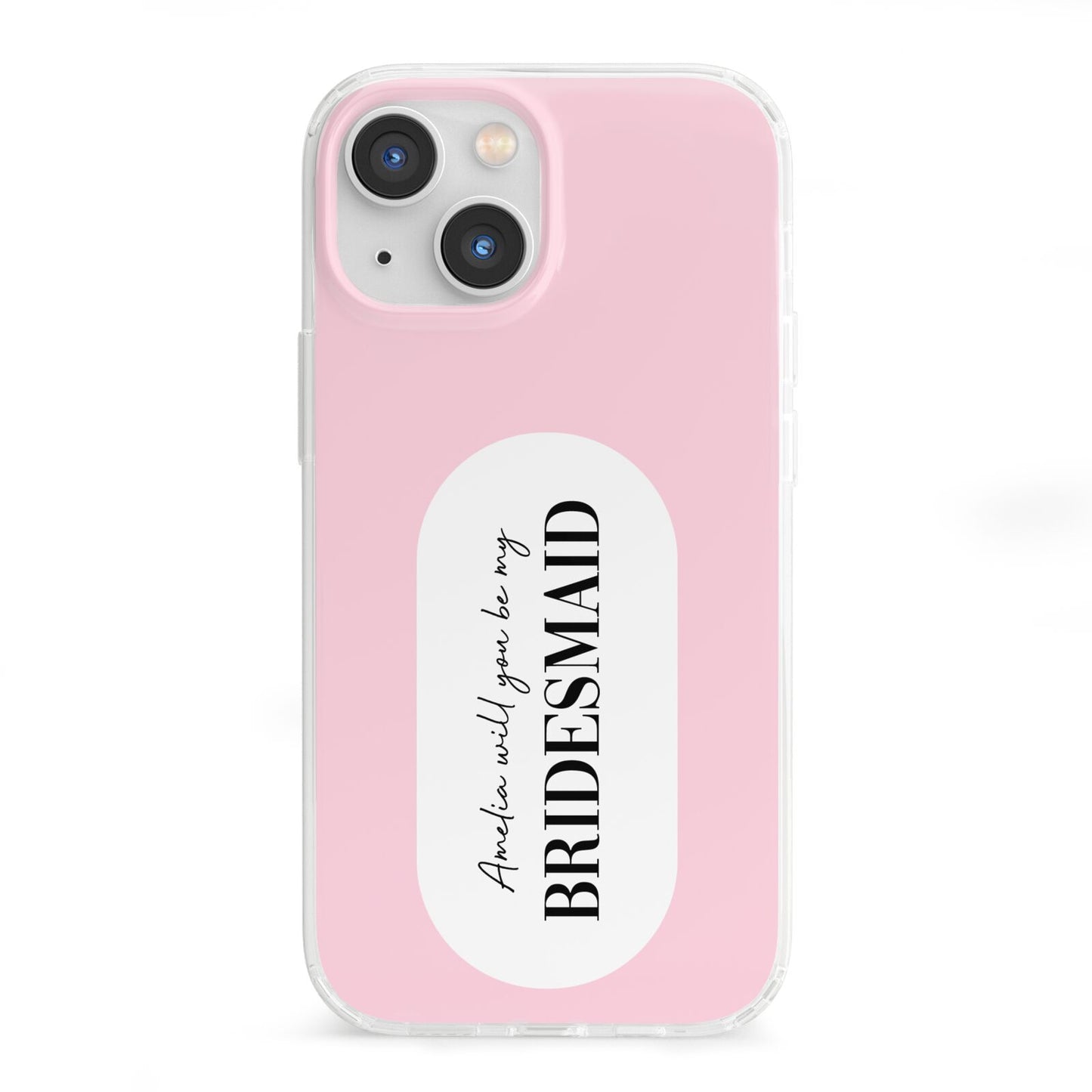 Will You Be My Bridesmaid iPhone 13 Mini Clear Bumper Case