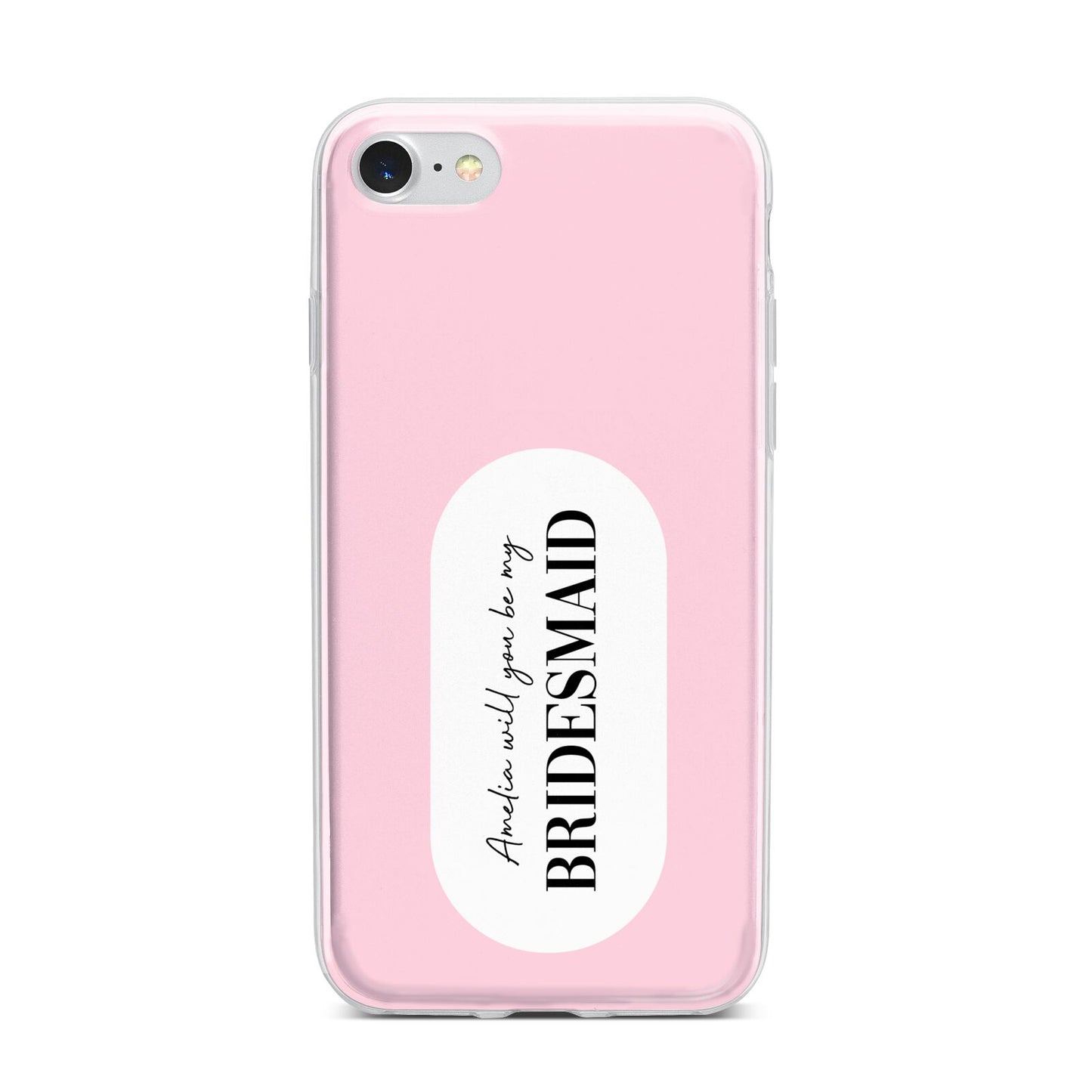 Will You Be My Bridesmaid iPhone 7 Bumper Case on Silver iPhone