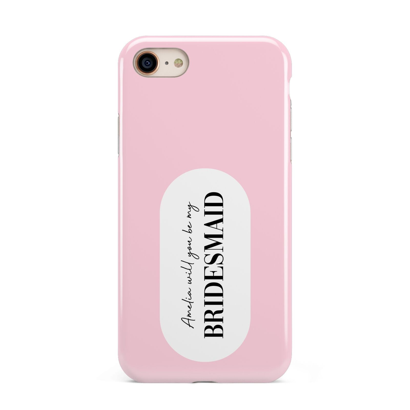 Will You Be My Bridesmaid iPhone 8 3D Tough Case on Gold Phone