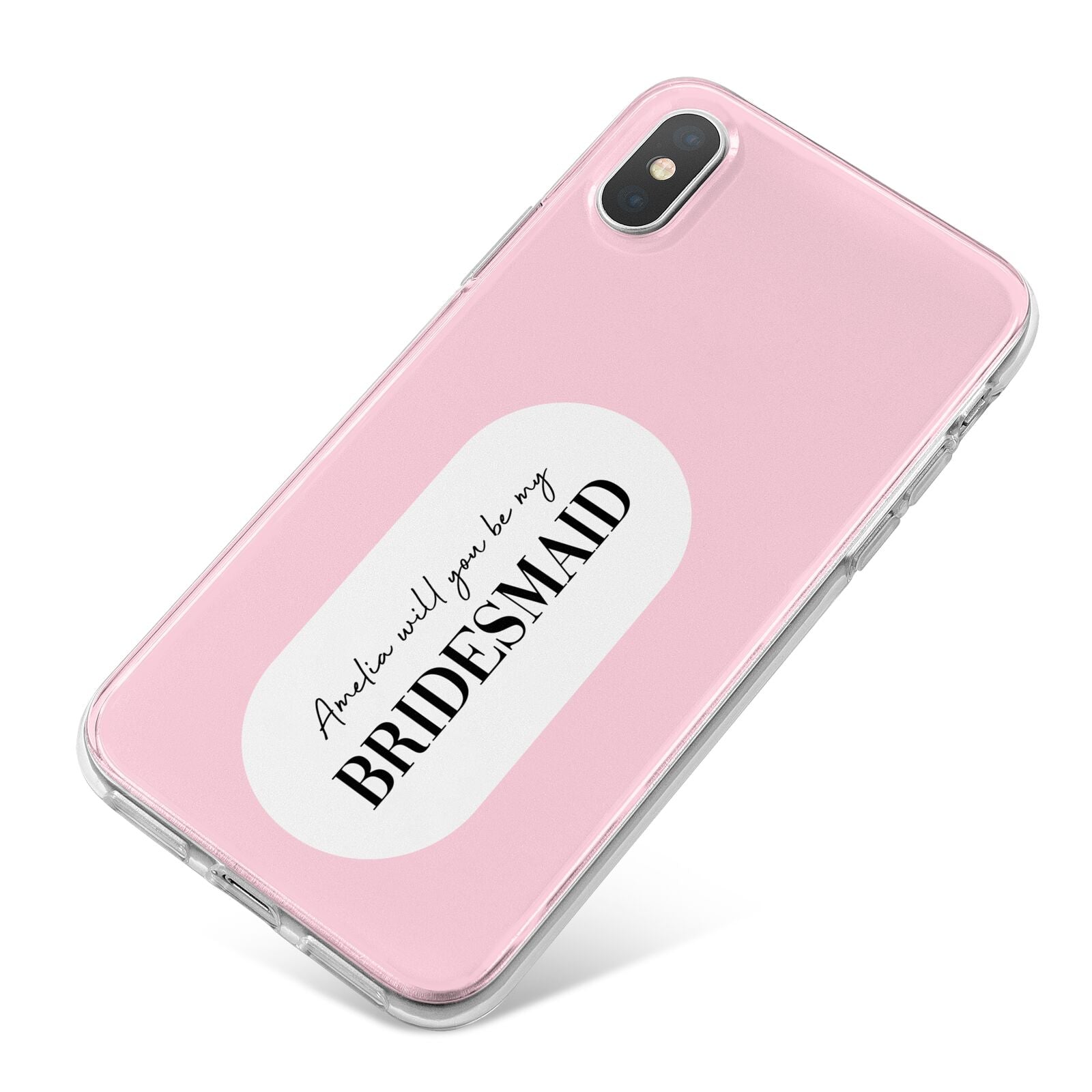 Will You Be My Bridesmaid iPhone X Bumper Case on Silver iPhone