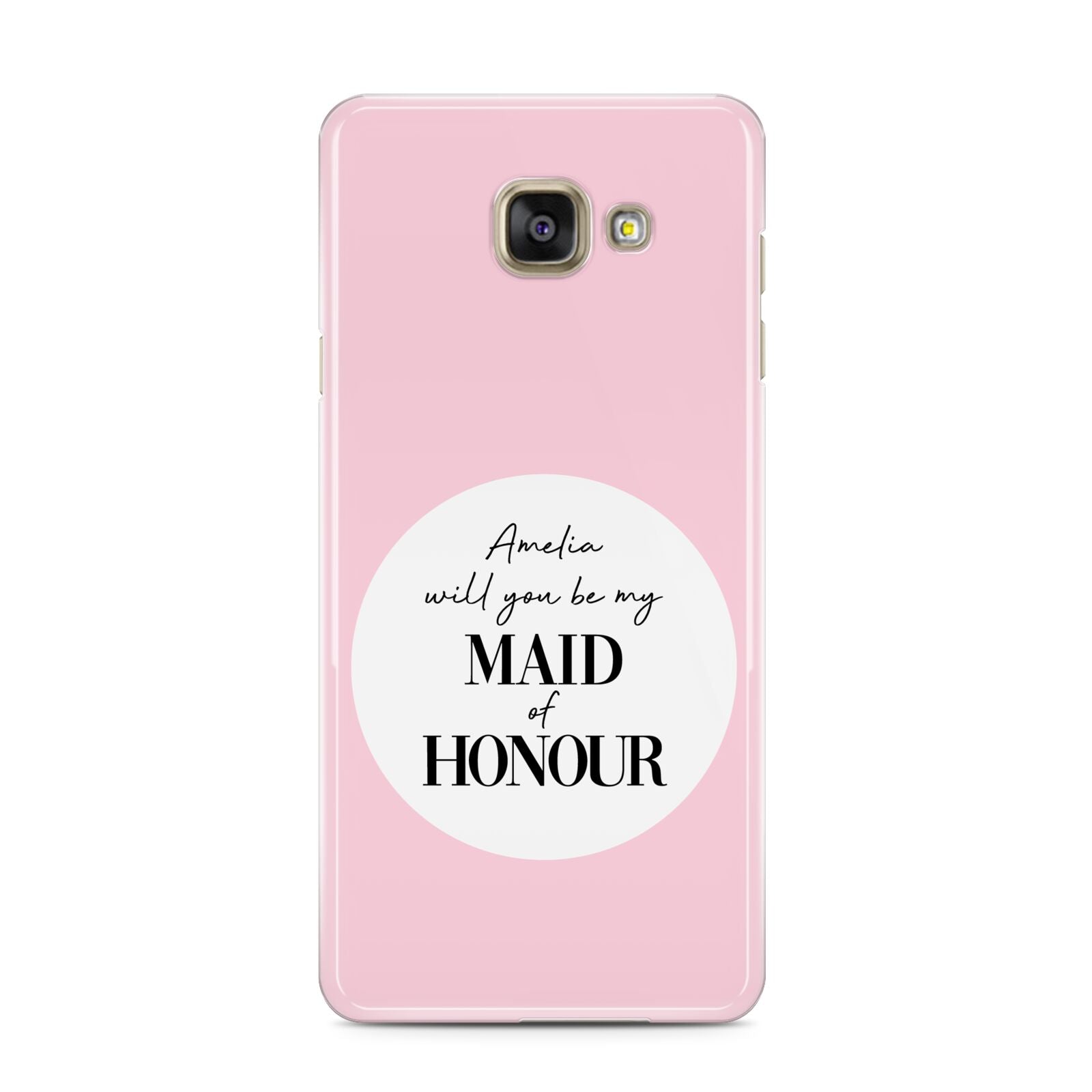 Will You Be My Maid Of Honour Samsung Galaxy A3 2016 Case on gold phone
