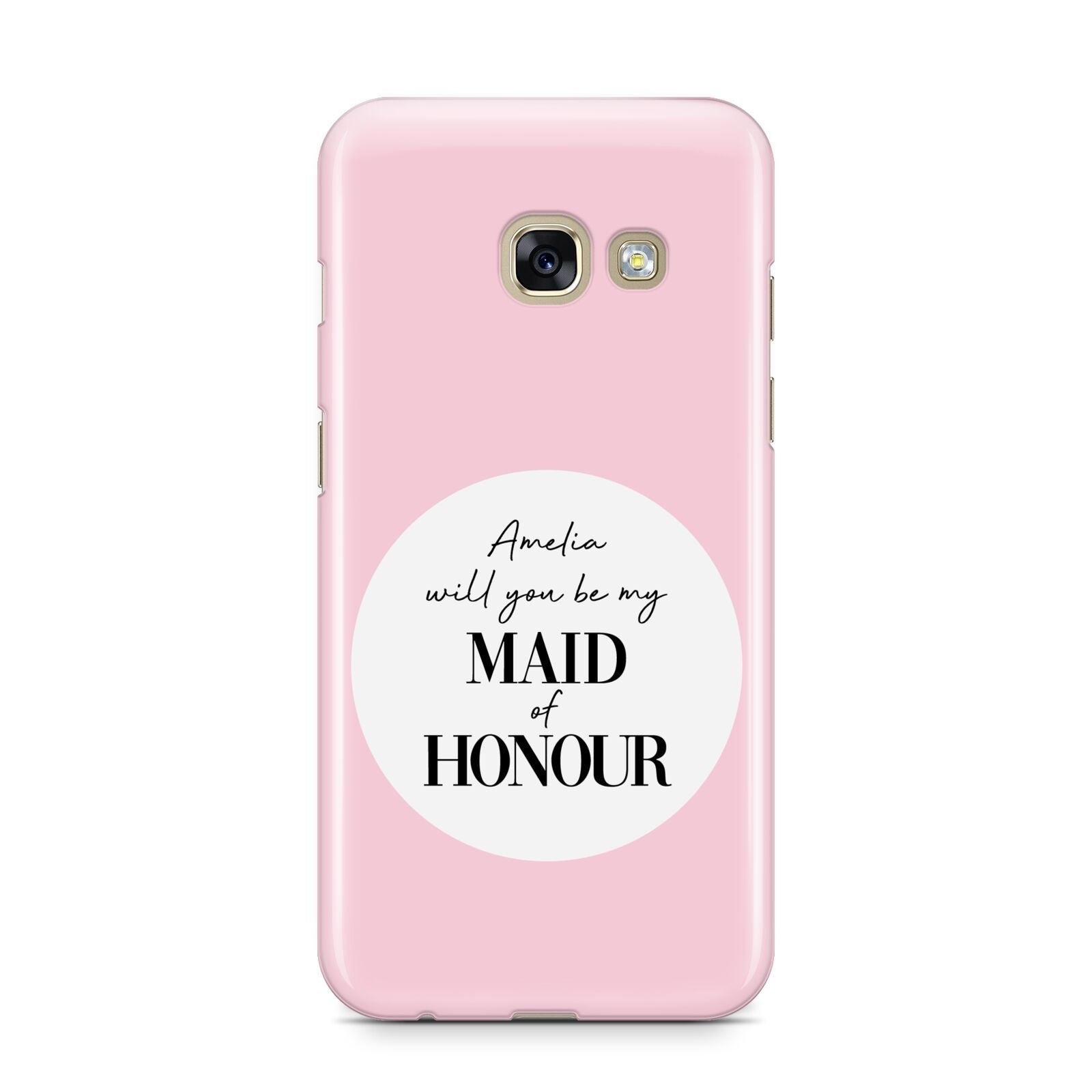 Will You Be My Maid Of Honour Samsung Galaxy A3 2017 Case on gold phone