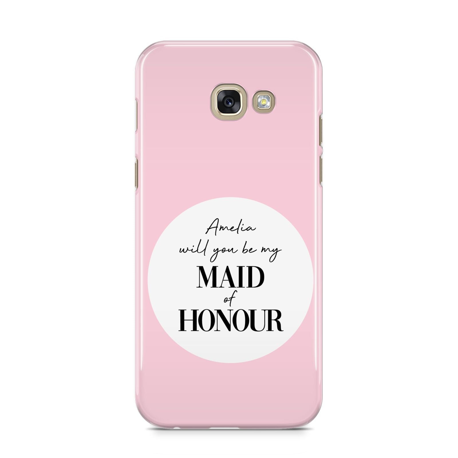 Will You Be My Maid Of Honour Samsung Galaxy A5 2017 Case on gold phone
