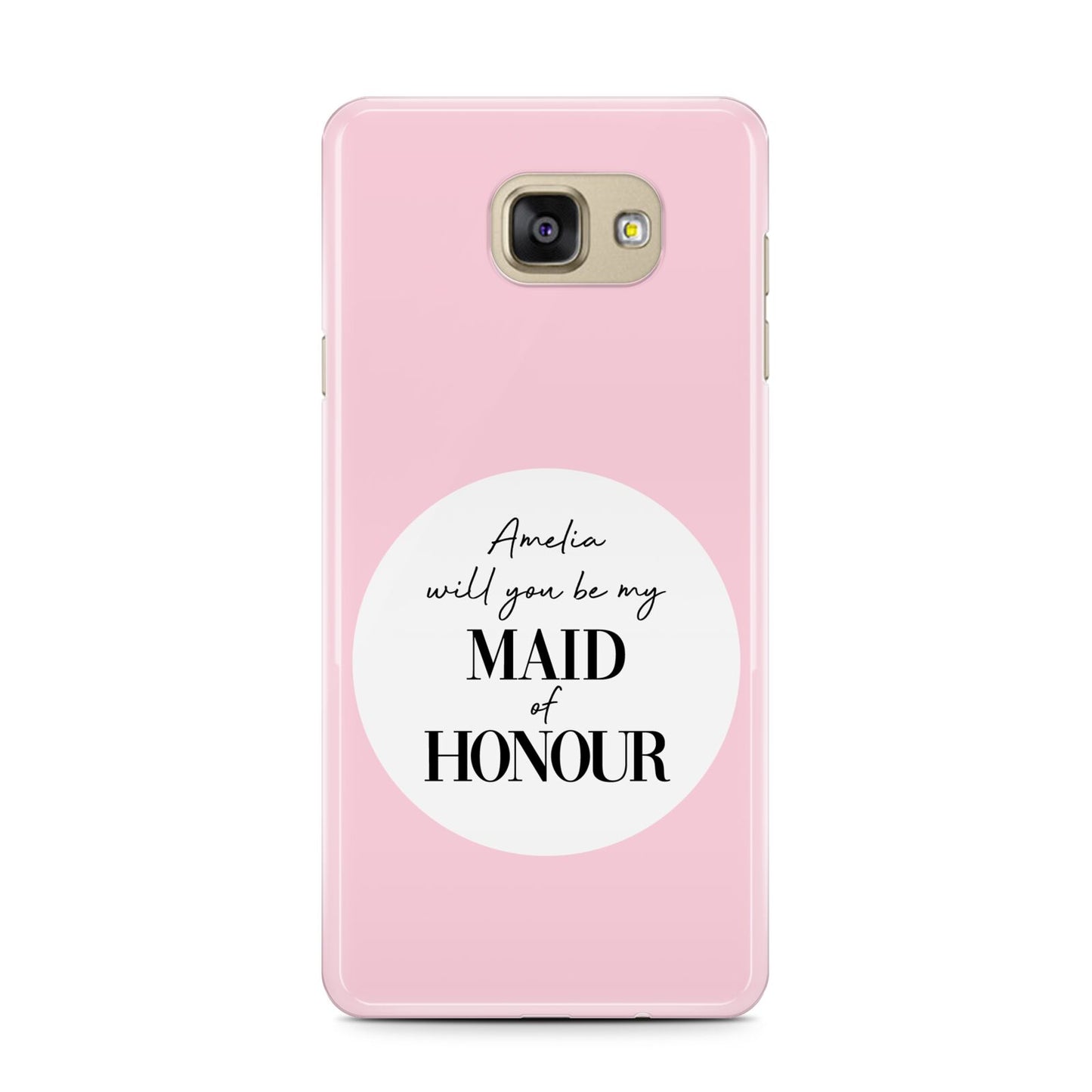 Will You Be My Maid Of Honour Samsung Galaxy A7 2016 Case on gold phone