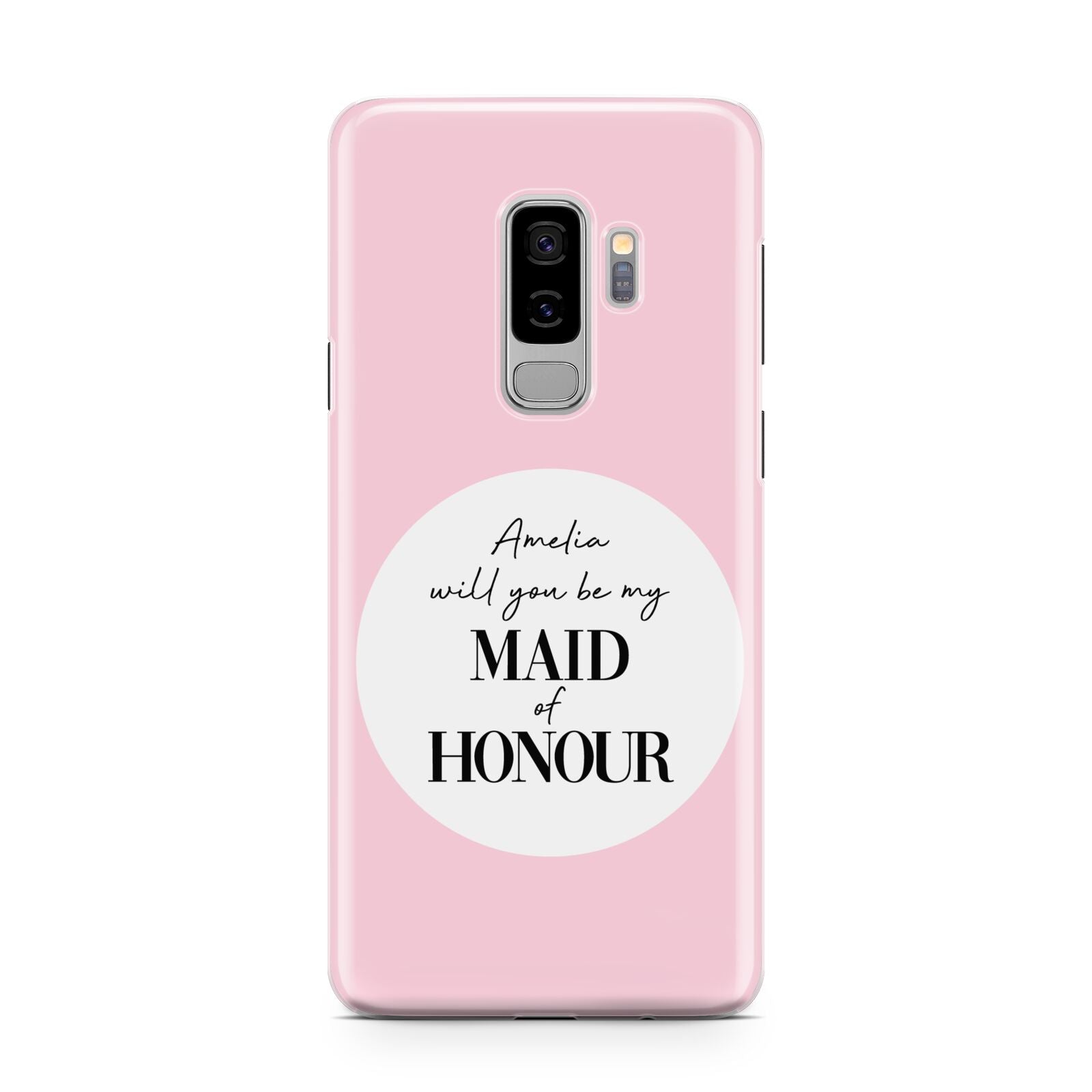 Will You Be My Maid Of Honour Samsung Galaxy S9 Plus Case on Silver phone