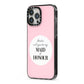 Will You Be My Maid Of Honour iPhone 13 Pro Max Black Impact Case Side Angle on Silver phone