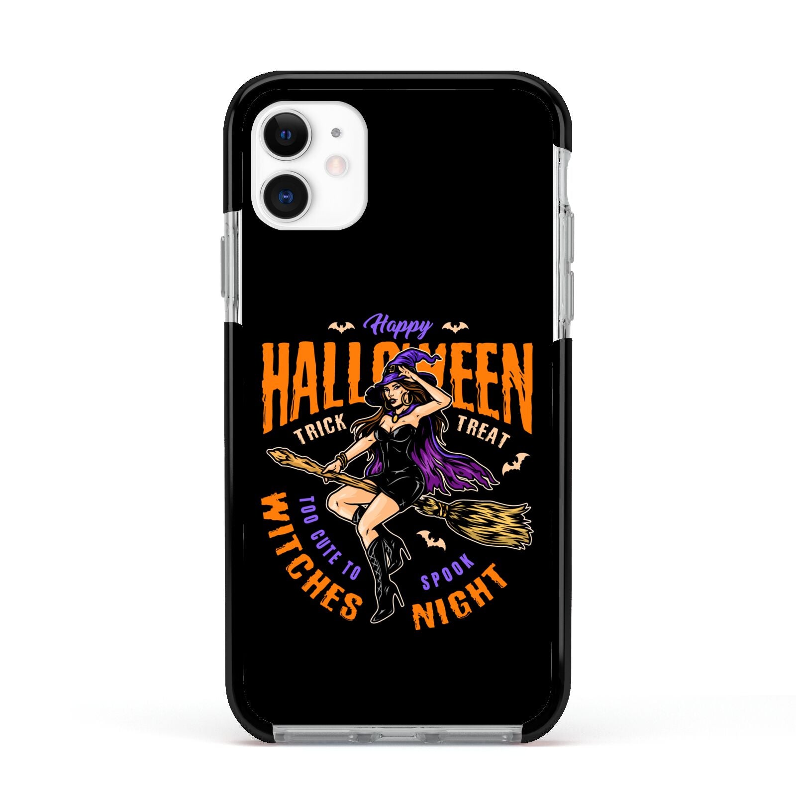 Witches Night Apple iPhone 11 in White with Black Impact Case