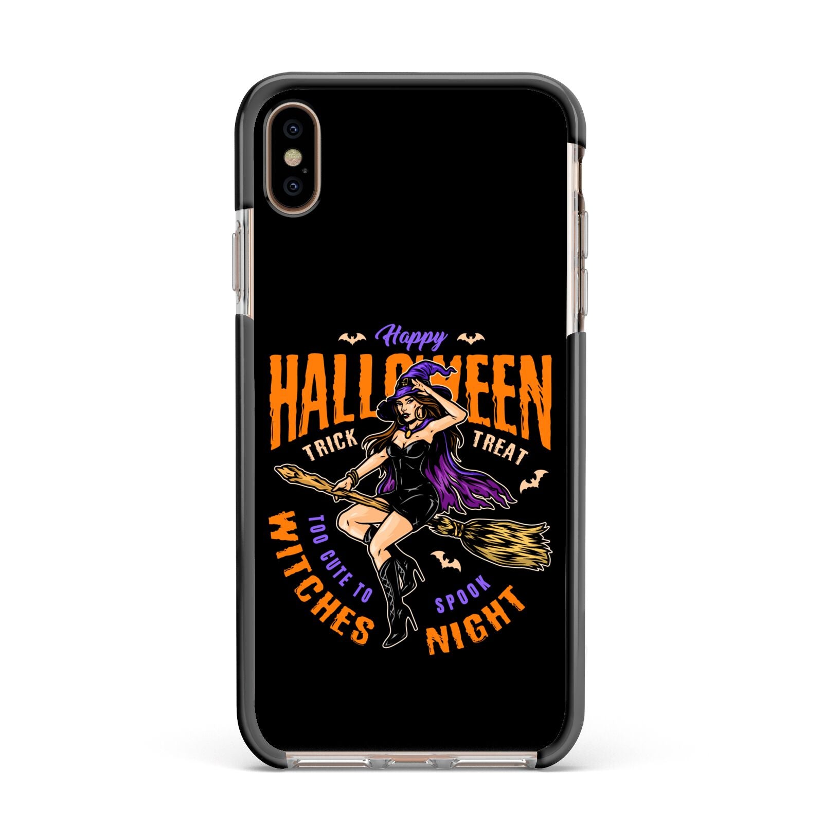 Witches Night Apple iPhone Xs Max Impact Case Black Edge on Gold Phone