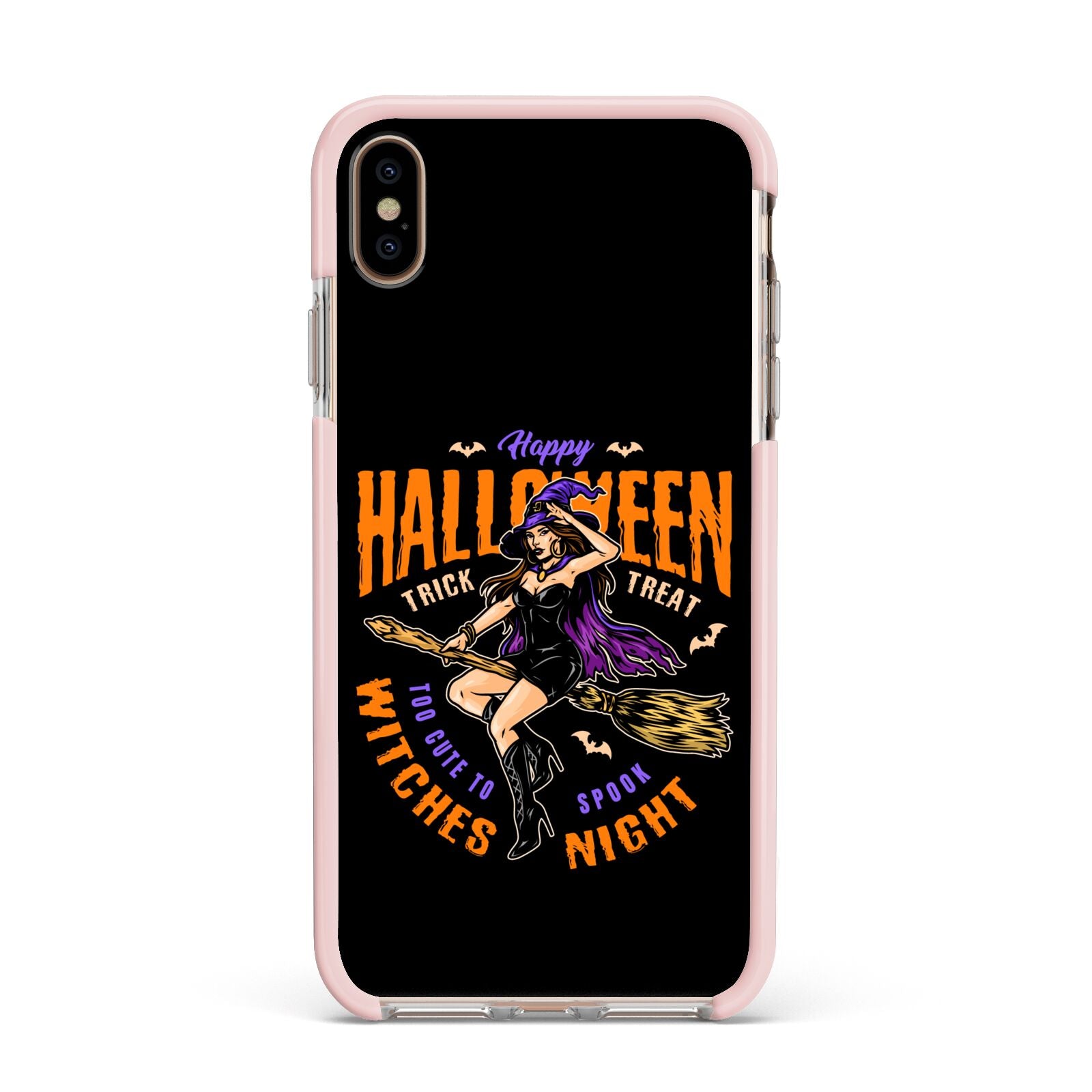 Witches Night Apple iPhone Xs Max Impact Case Pink Edge on Gold Phone