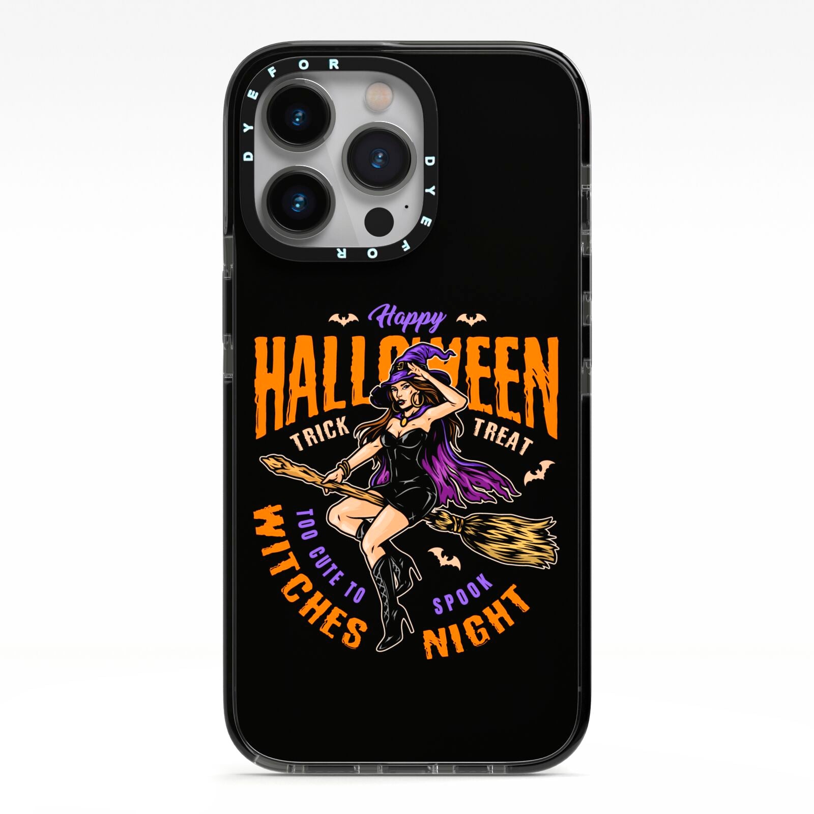 Witches Night iPhone 13 Pro Black Impact Case on Silver phone