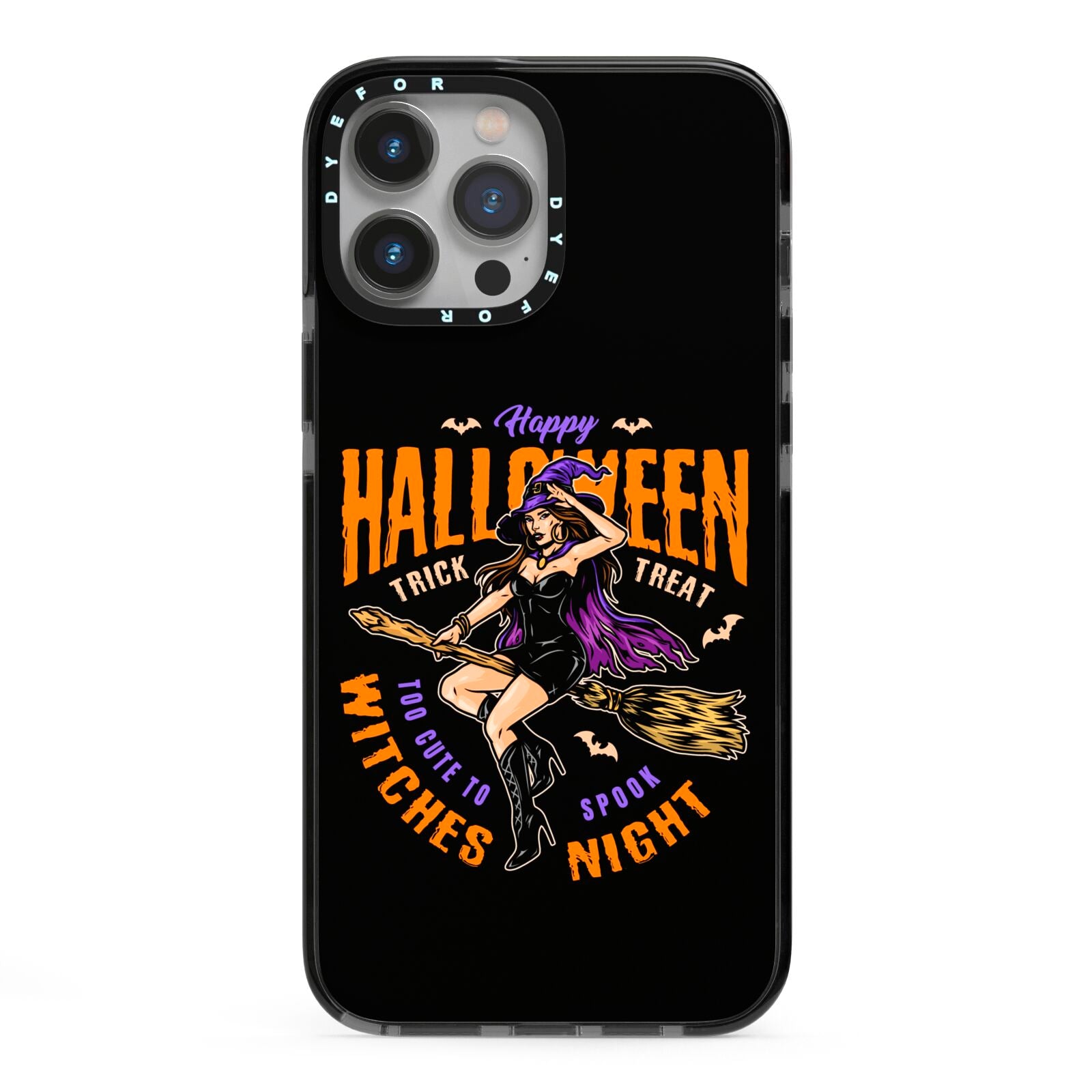 Witches Night iPhone 13 Pro Max Black Impact Case on Silver phone