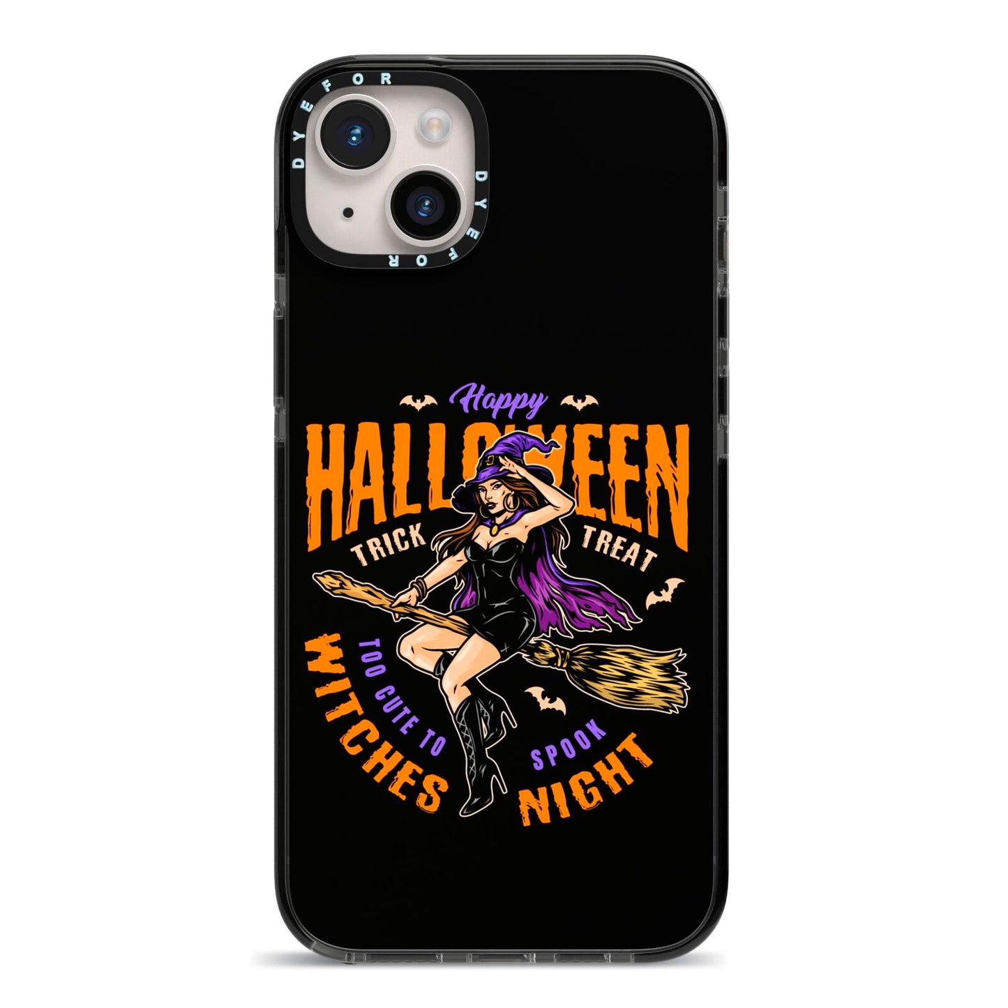Witches Night iPhone 14 Plus Black Impact Case on Silver phone