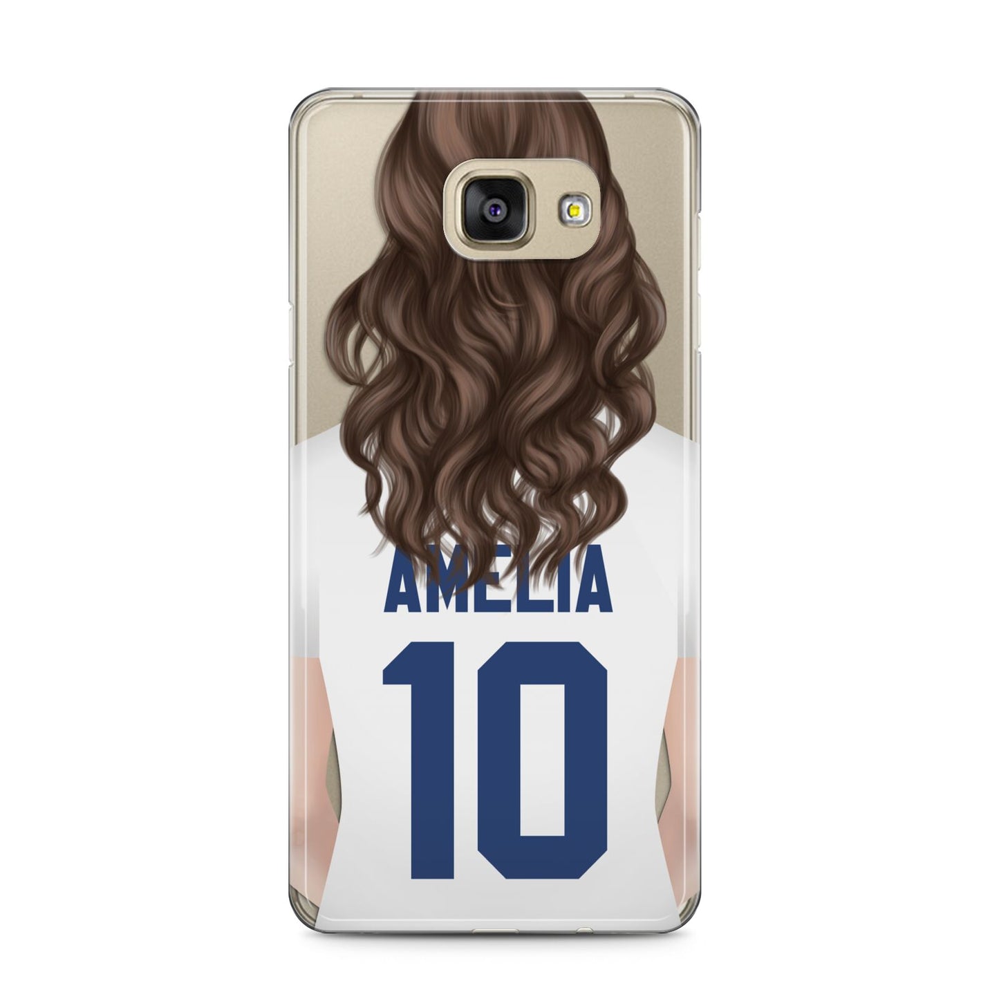 Womens Footballer Personalised Samsung Galaxy A5 2016 Case on gold phone