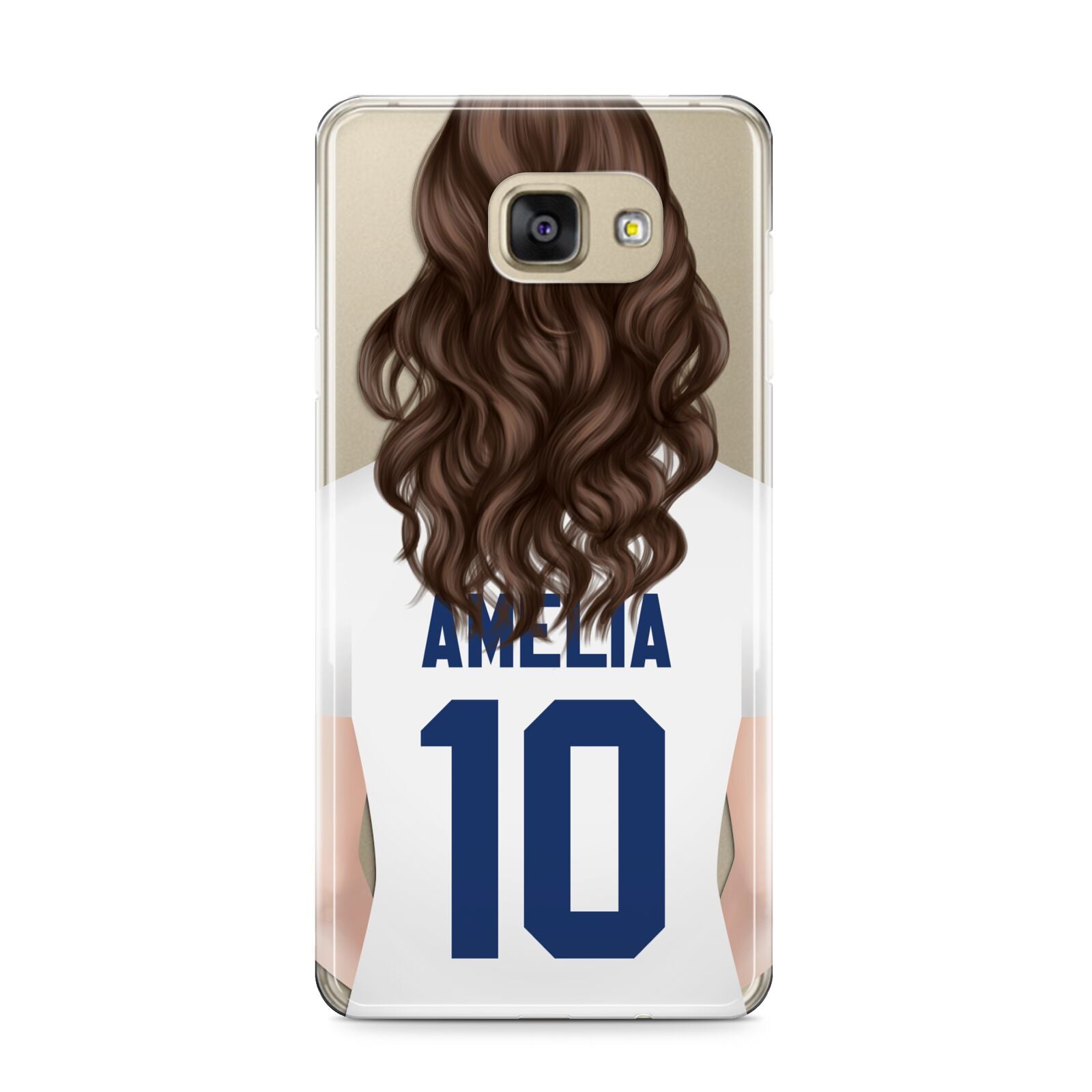 Womens Footballer Personalised Samsung Galaxy A9 2016 Case on gold phone