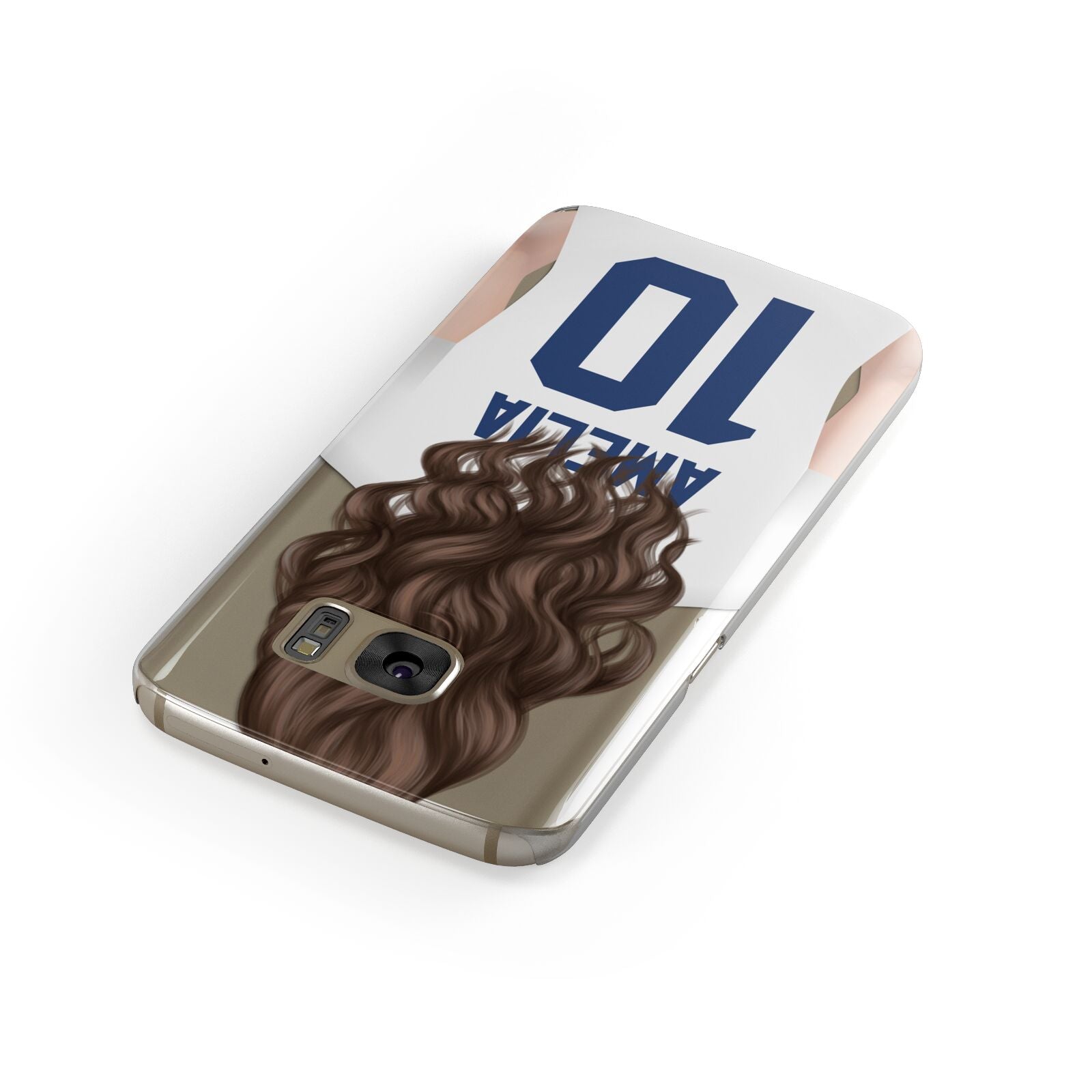 Womens Footballer Personalised Samsung Galaxy Case Front Close Up