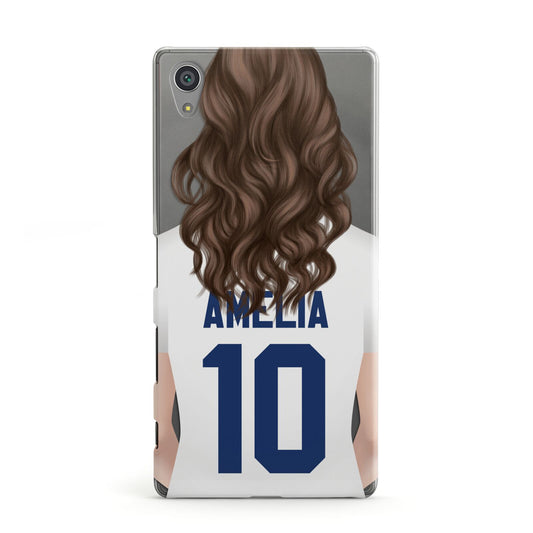Womens Footballer Personalised Sony Xperia Case