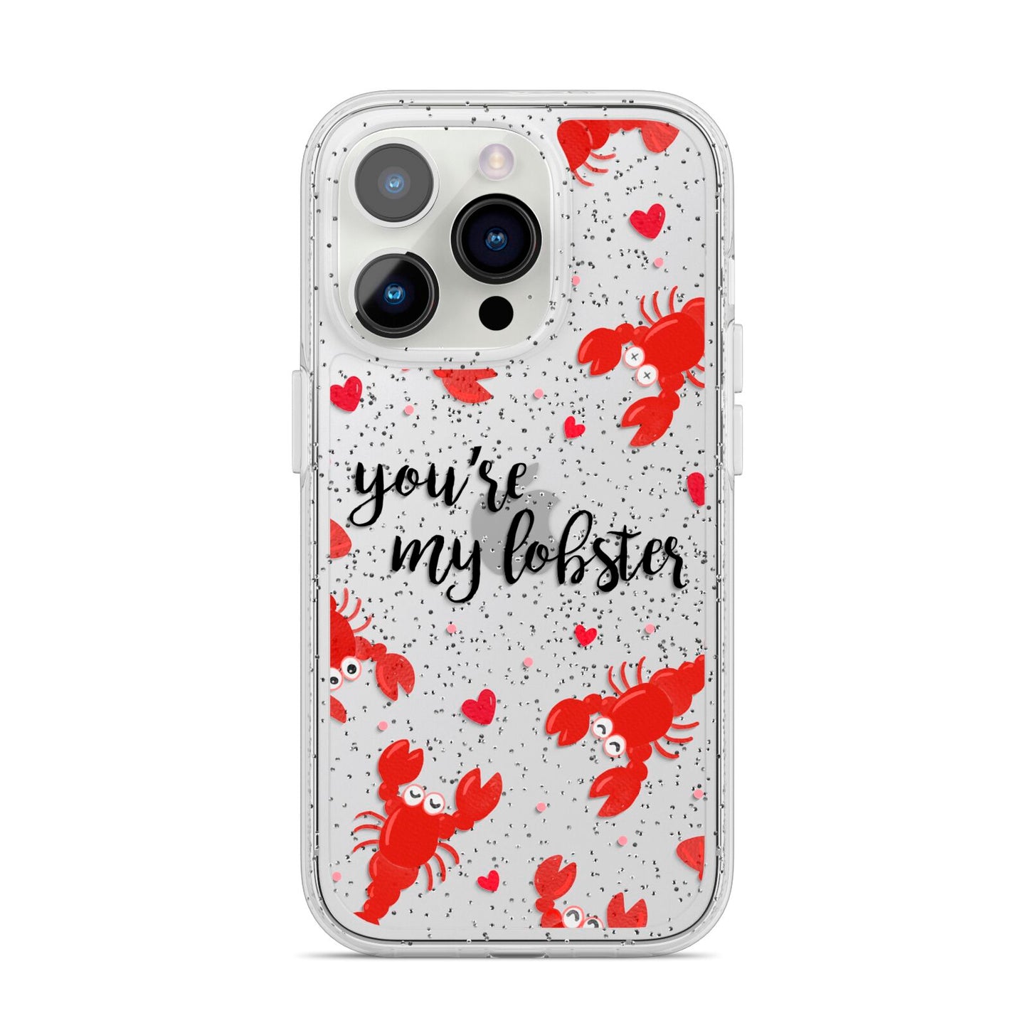 Youre My Lobster iPhone 14 Pro Glitter Tough Case Silver