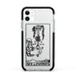 Ace of Swords Monochrome Apple iPhone 11 in White with Black Impact Case