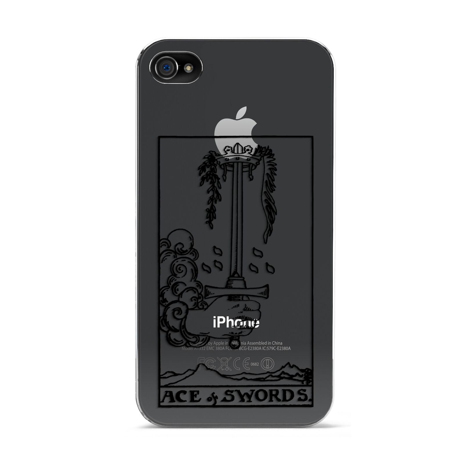 Ace of Swords Monochrome Apple iPhone 4s Case