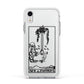 Ace of Swords Monochrome Apple iPhone XR Impact Case White Edge on Silver Phone