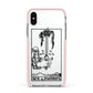 Ace of Swords Monochrome Apple iPhone Xs Impact Case Pink Edge on Silver Phone