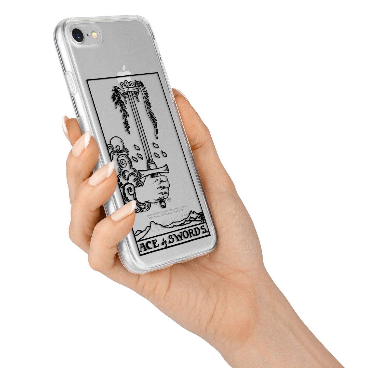 Ace of Swords Monochrome iPhone 7 Bumper Case on Silver iPhone Alternative Image