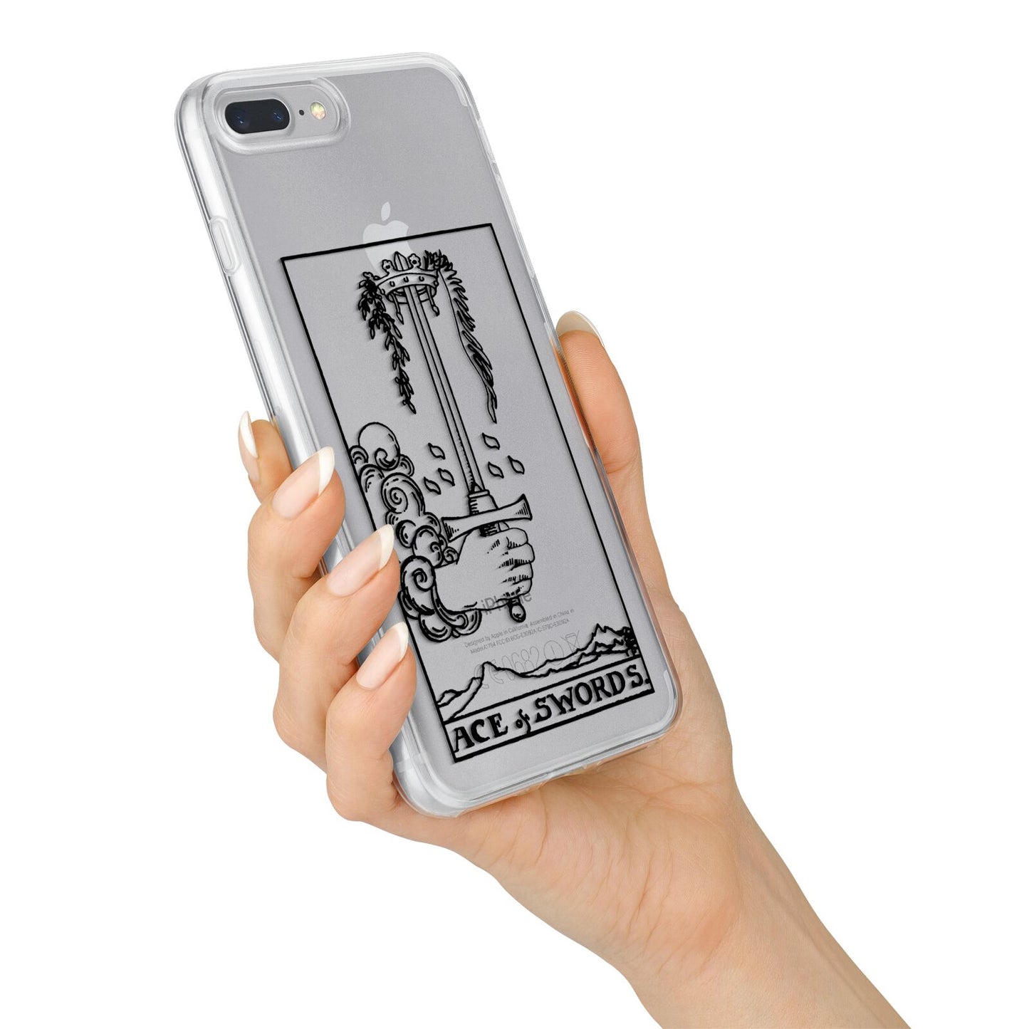 Ace of Swords Monochrome iPhone 7 Plus Bumper Case on Silver iPhone Alternative Image