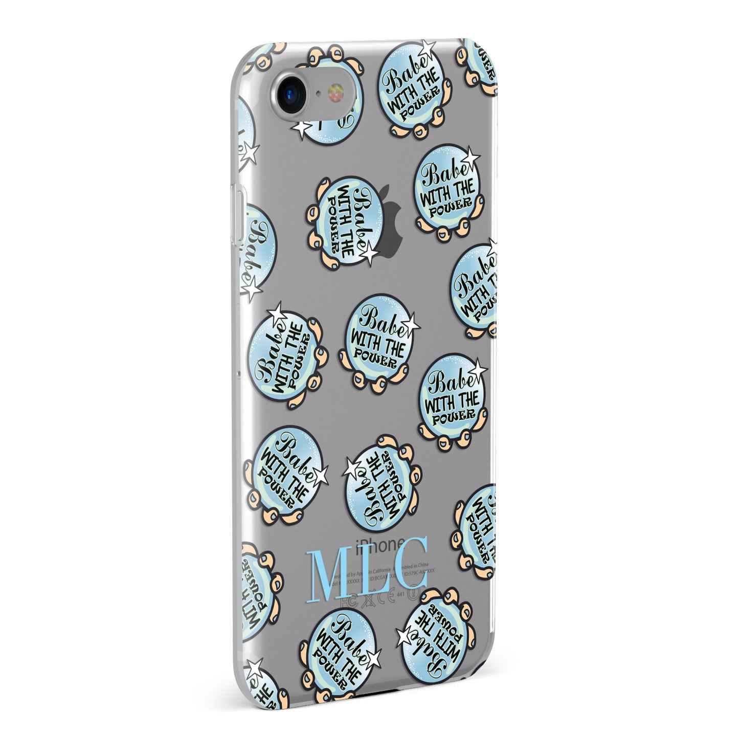 Personalised Babe With Power Clear Initials Apple iPhone Case Fourty Five Degrees