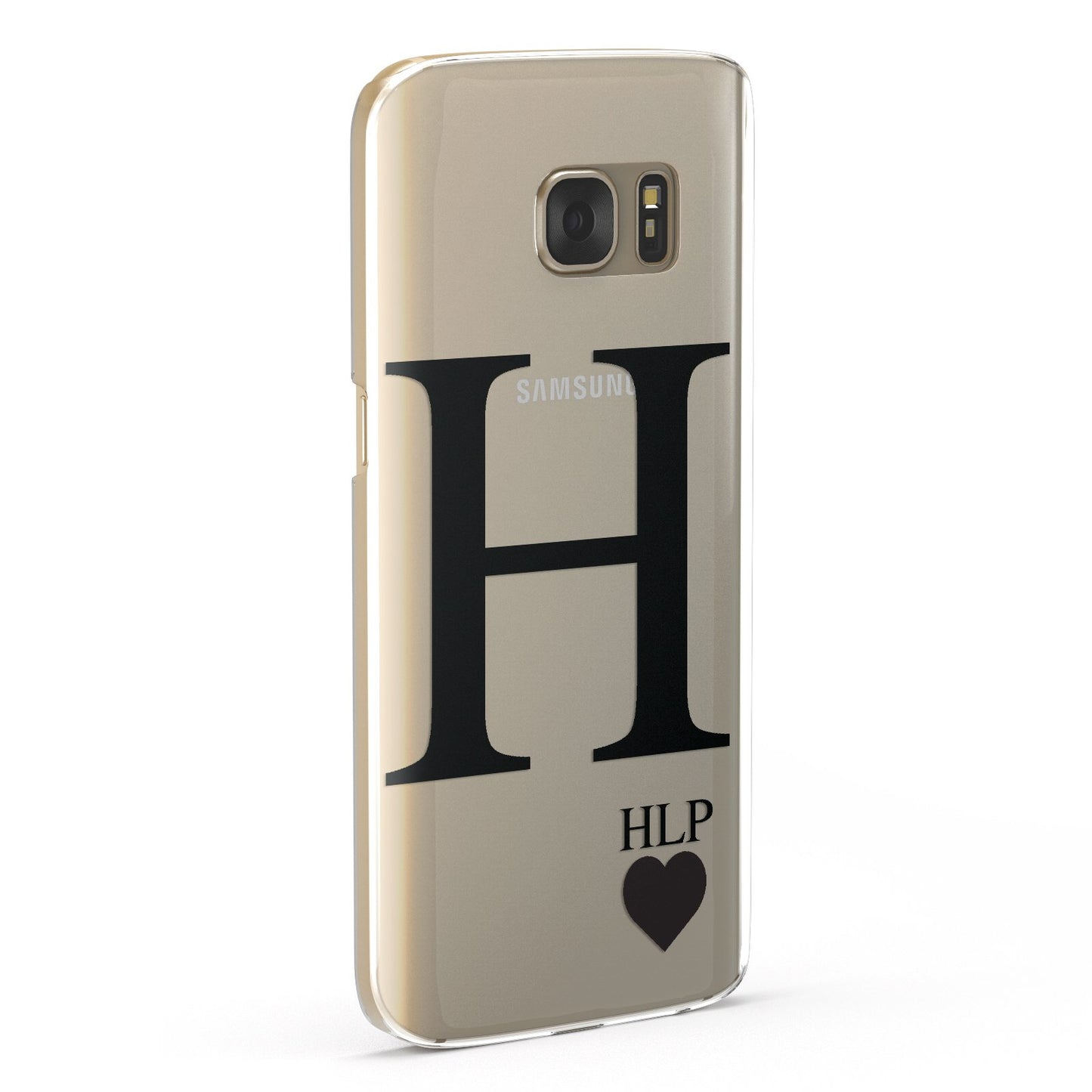 Personalised Black Big Initial & 3 Small Clear Samsung Galaxy Case Fourty Five Degrees