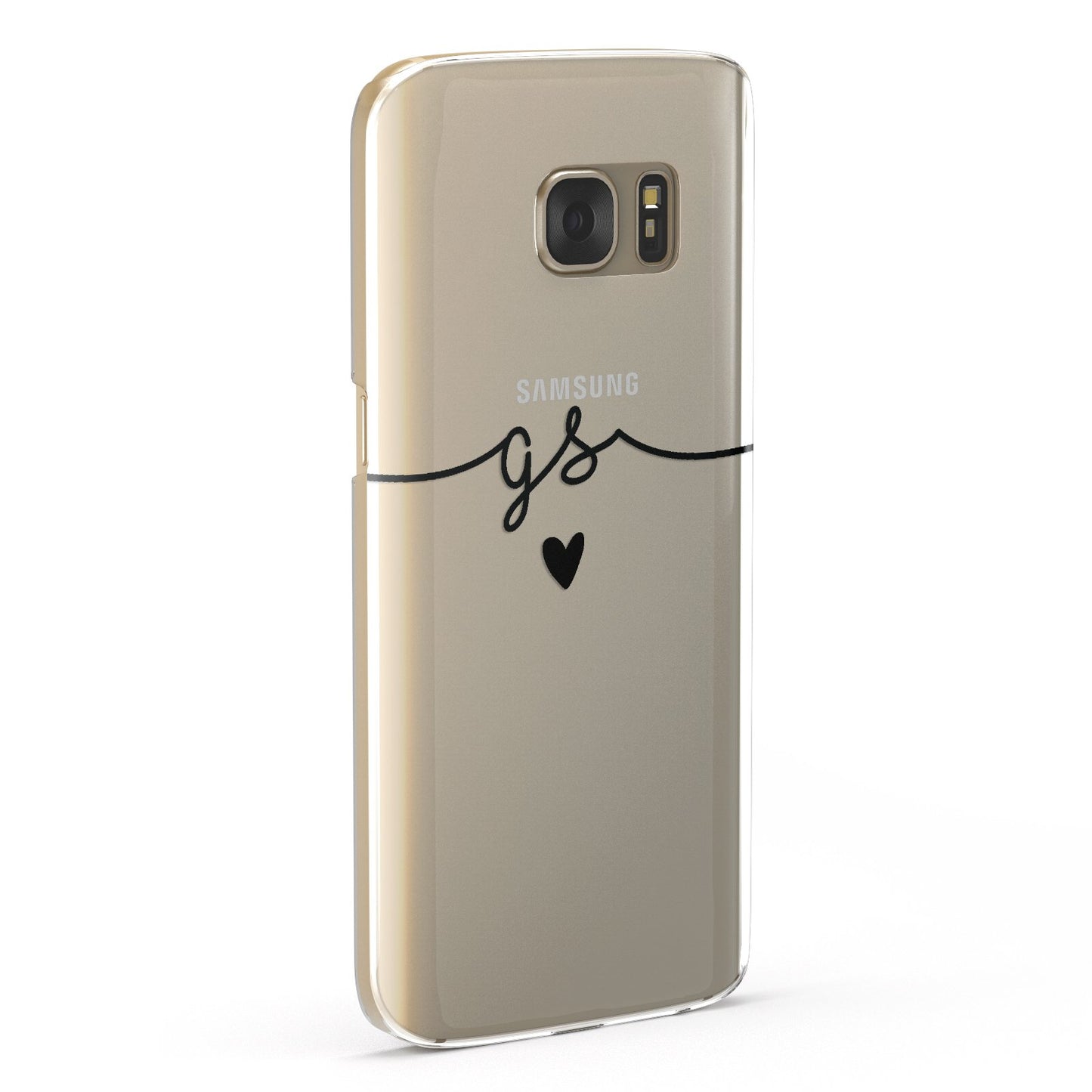 Personalised Black Initials Or Name Clear Custom Samsung Galaxy Case Fourty Five Degrees