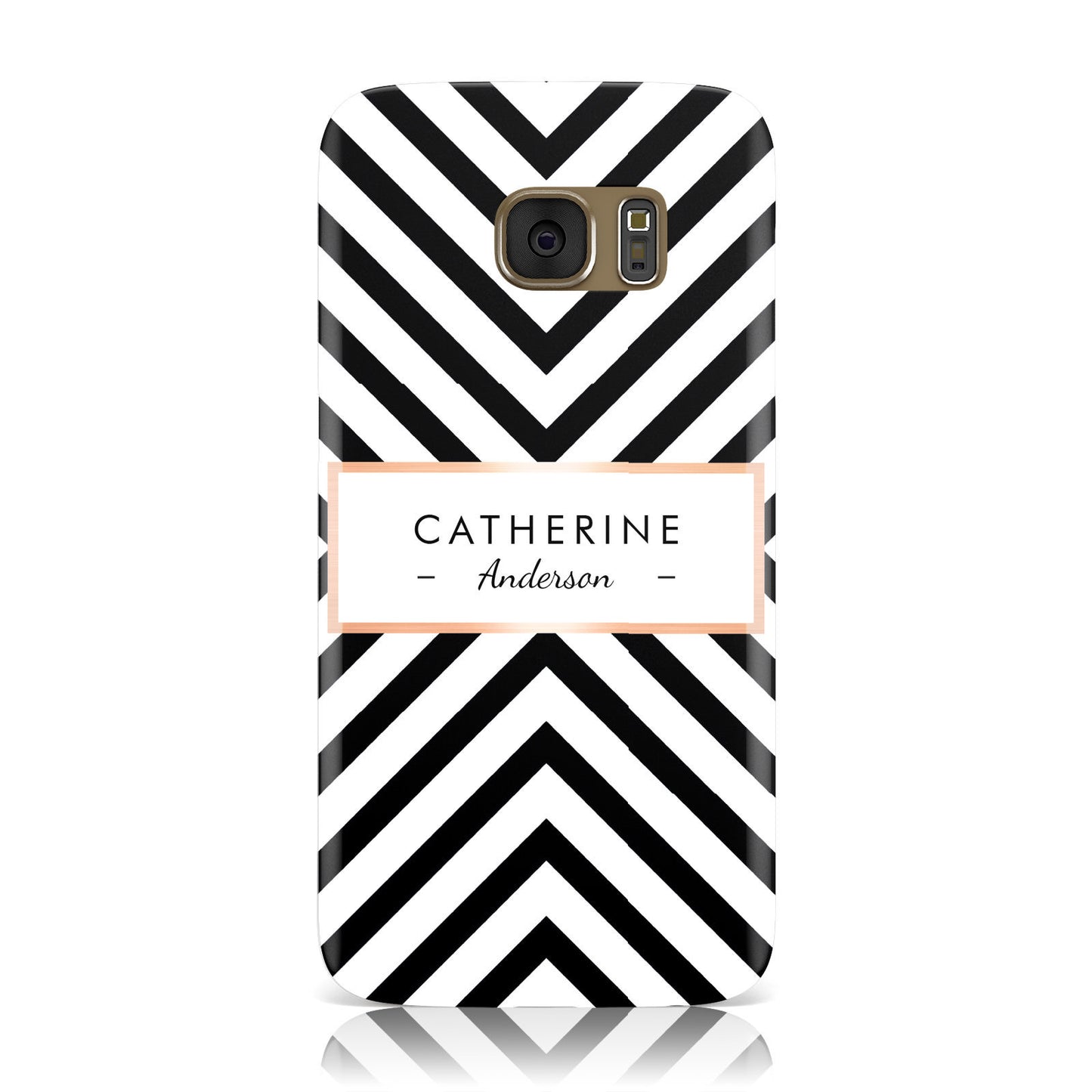 Personalised Black Rose Gold Name Or Initials Samsung Galaxy Case