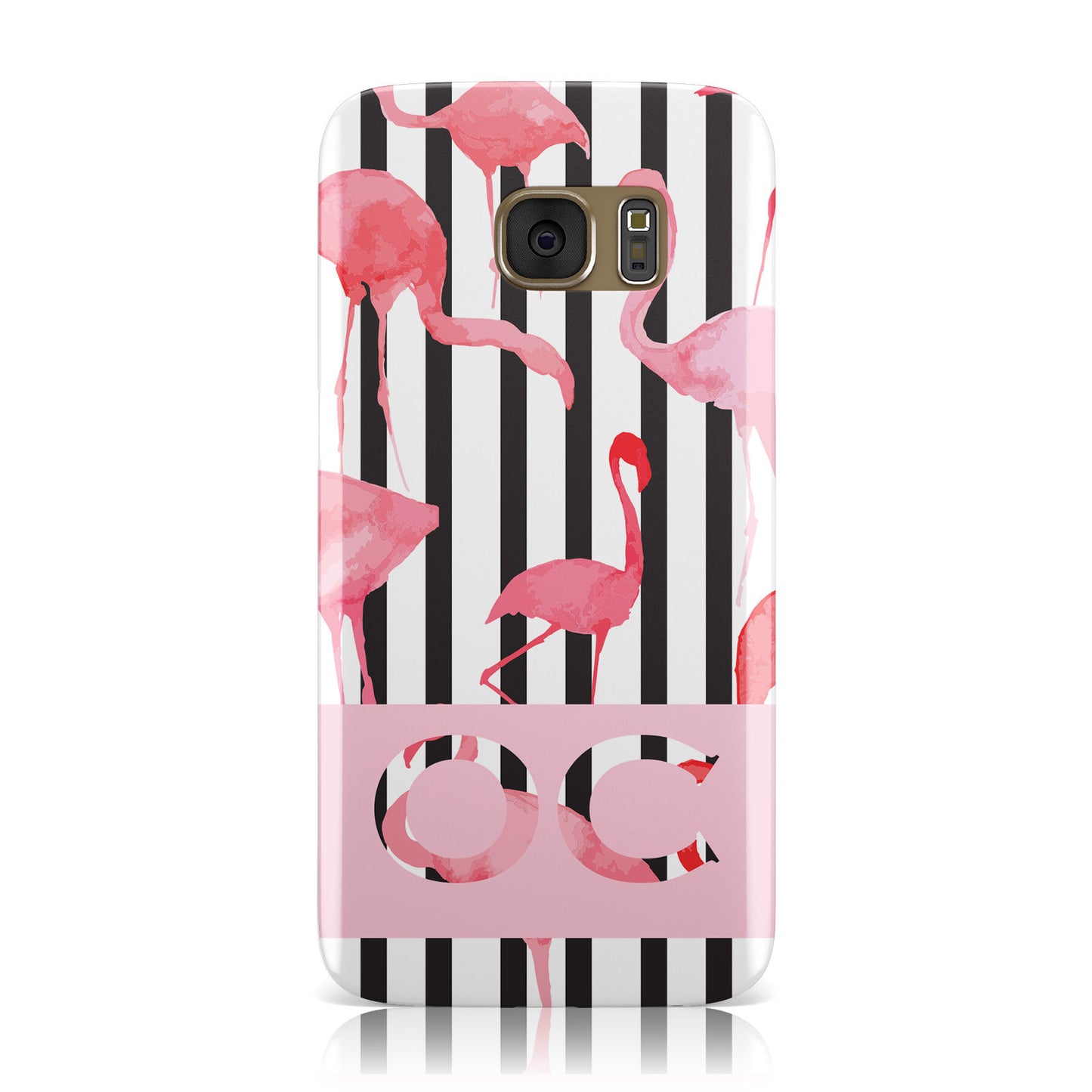 Black Striped Flamingo Samsung Galaxy Case